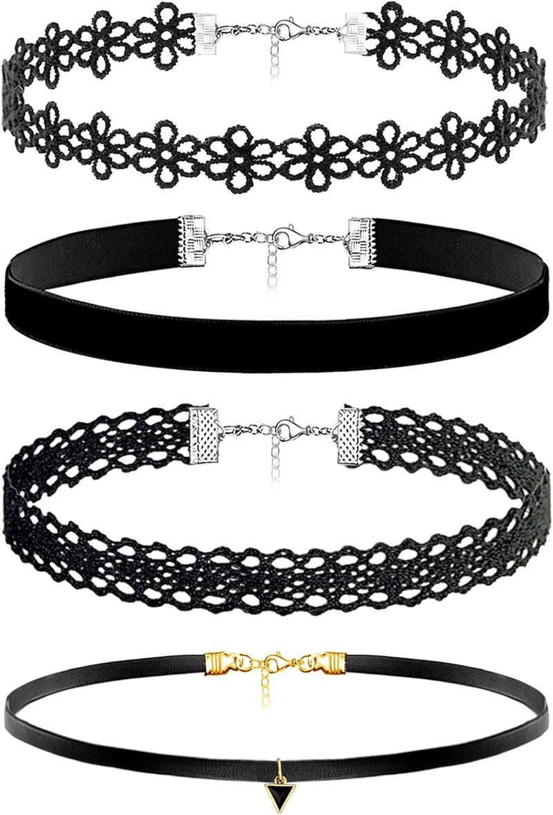 yfstyle Black Choker Necklaces Set: Adjustable Black Velvet Chokers for Women Gothic Accessories - Image 1